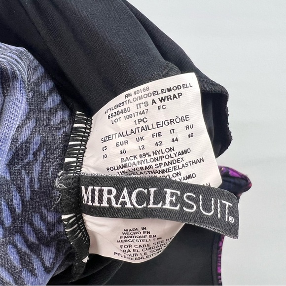 NWOT Miraclesuit Black and Purple Swimsuit - Picture 8 of 9